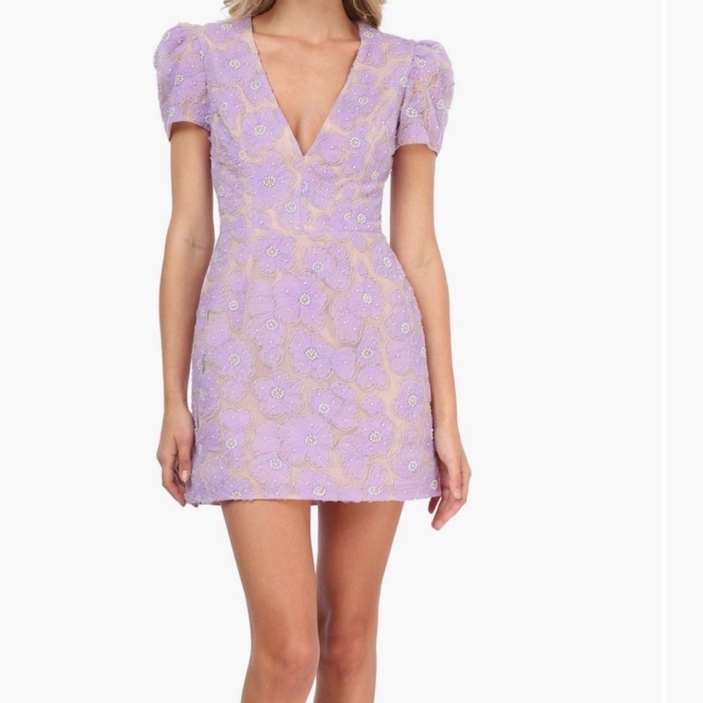 Elegant Lavender Mini Dress